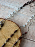 Ann Taylor Loft Double Layered Brown & Clear Beaded Necklace