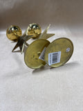 Pair Of Lacquered Solid Brass Candle Stick Holders
