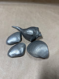 4 Piece Pewter Seashell Lot