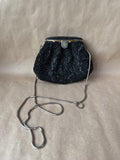 Small Black Beaded Clutch