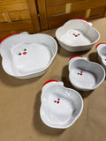 Santa Clause Head Dishes - 5 Pieces