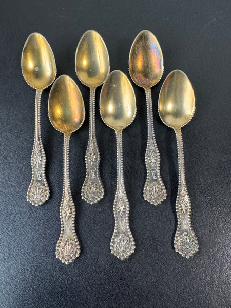 6-Piece Bead Accented Sterling Silver Mini Spoon Set