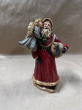 Hand Painted Santa With Angel And Gift Bag