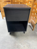 Espresso Particle Board Nightstand by Target, cardboard backing