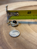 Gold Tone Pendant with Faux Diamonds & Black Bead