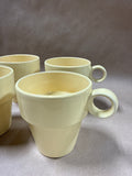 Set Of 4 Pastel Yellow Stackable Mugs // 2 Sets Available // PRICED INDIVIDUALLY