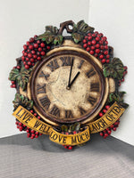 Love Well, Love Much, Laugh Often Rustic Grapes Wall Clock (WORKS)