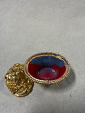 Gold Enamel WMF Germany Fruit Basket Pill Box READ DESCRIPTION
