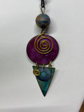 Layered Metal Pendant on Cord
