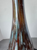 Murano Style Blue & Brown Large Glass Vase