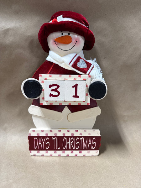 Days Until Christmas Count Down Snowman