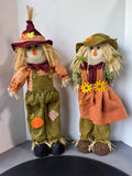 Burlap & Felt Plush Standing Scarecrow Couple