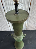 James Mont Style Patinaed Metal Urn Vintage Table Lamp (WORKS)