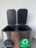 Stainless Steel Soft Close Touchless Dual Trash & Recycling Bin