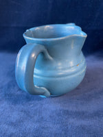 Cole Pottery North Carolina, Artist Signed Blue Pitcher