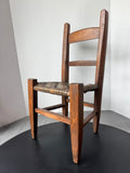 Wooden Vintage Child’s Chair with Woven Seat