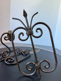 Pair of Primitive Style Wrought Iron Scroll Wall Sconces