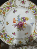 12-Piece Schumann Germany Empress Dresden Flowers Dinner Plate Set