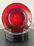 (E) 8-Piece Luminarc France Cristal d’Arques Ruby Red Salad Plates