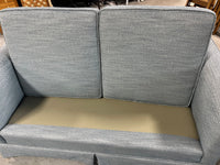 Upholstered Love Seat, steel blue color,  2 Available, PRICED INDIVIDUALLY, $225 each***HEAVY ITEM***