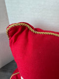 Christmas Embroidered Red Rectangular Throw Pillow