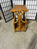 Rattan Side Table with Magazine Storage