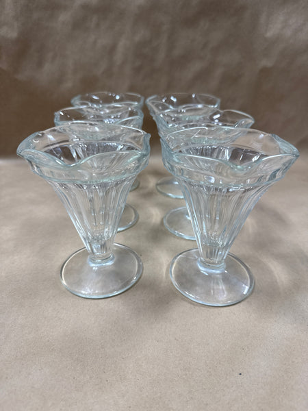 Set Of 6 Ice Cream Sundae Glass Dishes