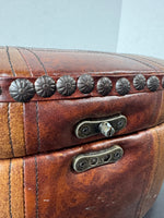 Leather Colorblock Rustic Studded Keepsake Box