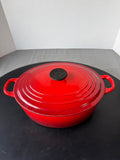 Le Creuset 5QT Cast Iron Enamel #29 Oval Dutch Oven in Cerise Red