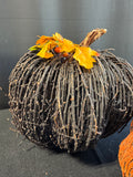 Trio of Painted Grapevine Pumpkins