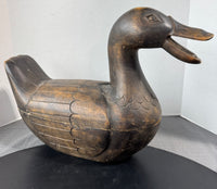 Carved Wooden Vintage Duck Stash Box