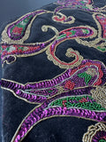 Bead Embroidered Black Velvet Stocking