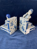 Blue and White Porcelain Chinese Book Ends