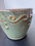 Napco Small Green Embossed Ceramic Planter