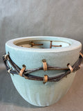 Ceramic Planter With Woven Branch Twig Accent - 2 Available - PRICED INDIVIDUALLY
