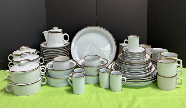 61-Piece Dansk Designs Denmark Niels Refsgaard Brown Mist Stoneware Set