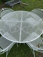Classic White Metal Patio Table and Chairs Set