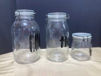 Set of 3 Triomphe France Glass Pantry Canisters