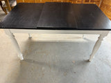 Ikea Dining Table with Leaf and  (7) Chairs, painted black & white