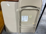 Cream Colored Folding Card Table with (4) Folding Chairs