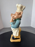 (B) Resin Pig Chef Statue