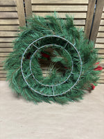 Holiday Wreath with Red & Green Bows