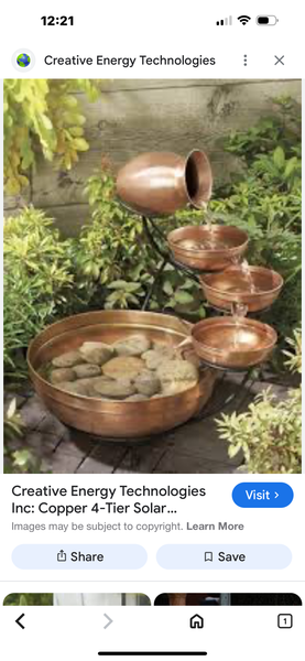 Copper 4-Tier Solar Cascade Fountain