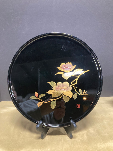 Japanese Inspired Lacquered Wooden Decorative Tray