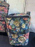 Rolling Tapestry Sewing Machine Trolley Bag with Hanging Accessory Bag