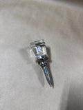Square Glass Crystal Wine Bottle Stopper - Monogram Initial R
