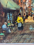 Oil Painting of French Street by Vittorio Muscariello; Signed