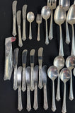 103-Piece Heirloom Damask Rose Sterling Silver Flatware Set