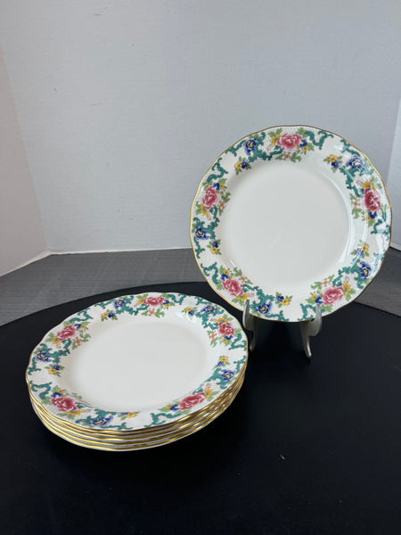 (D) 6-Piece Royal Doulton England The Majesty Collection Floradora Salad Plates Set (2 SETS AVAILABLE—PRICED INDIVIDUALLY AT $65 EACH SET)