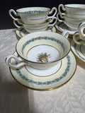 24-Piece Wedgwood England Appledore Cream Soup Bowls & Saucers Set